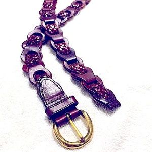 Bohemian»—»VINTAGE«—«|BOHO STYLE|Genuine Brown Leather Braided Linked Rope Belt